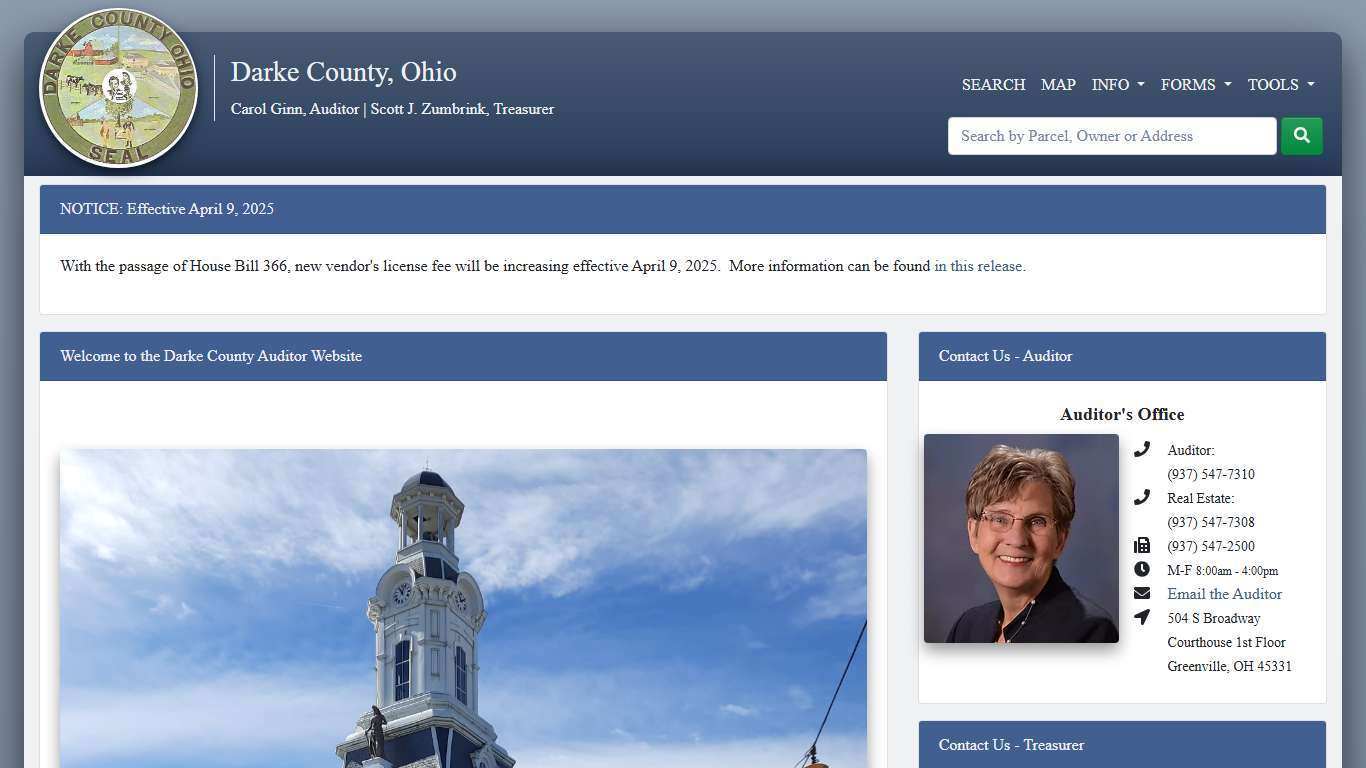 Home - Carol Ginn, Auditor Website, Scott J. Zumbrink, Treasurer