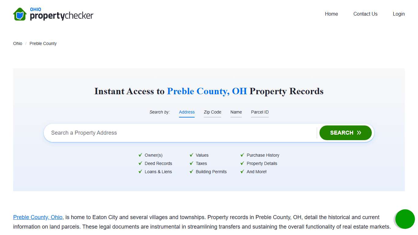 Preble County Property Records | Owners, Deeds, Permits